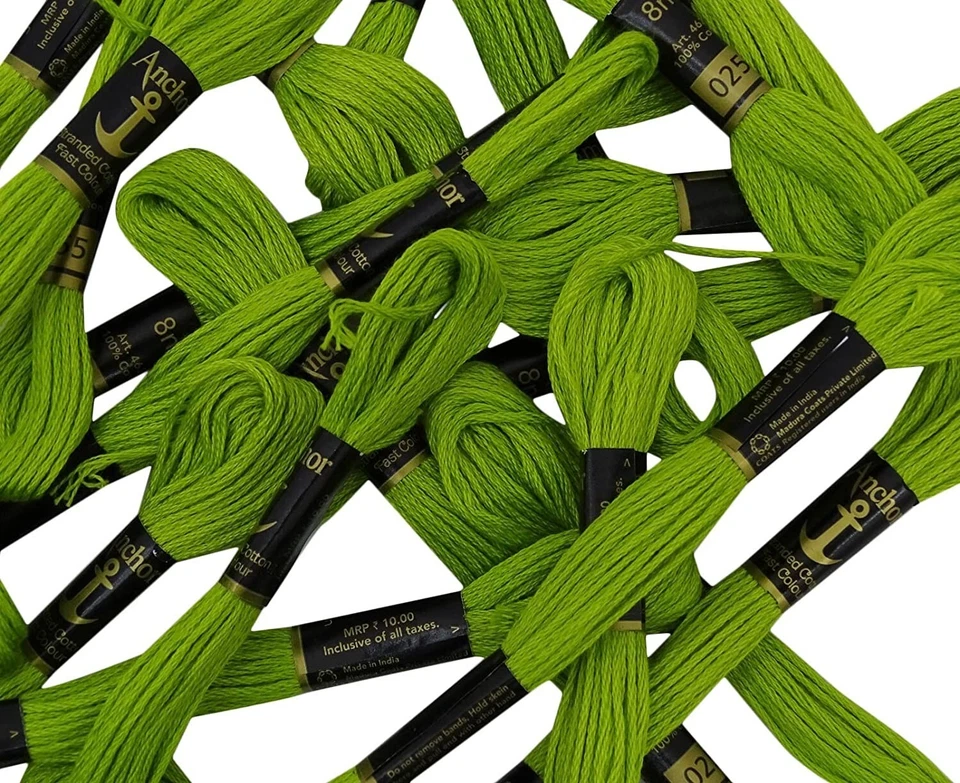 Hilo de algodón trenzado de ancla para punto de cruz/color bordado - verde 255 Foto 4 de 4