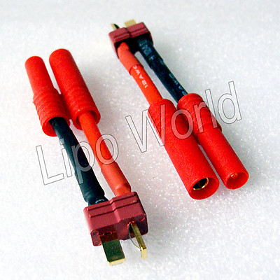 Deans T Stecker auf 4mm HXT Buchse 12AWG !!! Adapter Lade Kabel LiPo Akku