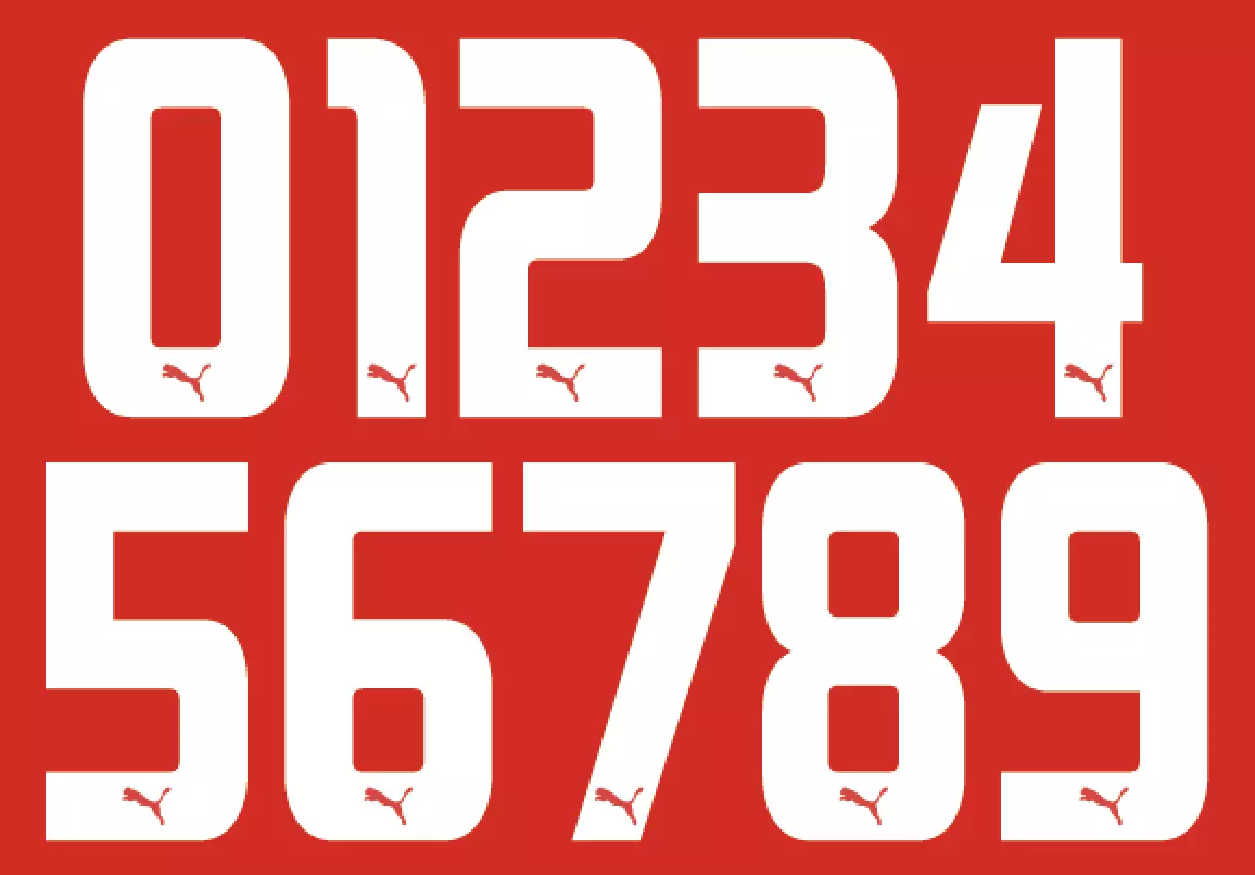 Felt 1970 s 80 s Football Shirt Soccer Numbers Heat Print Football Puma Style B