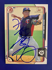 2015 BOWMAN DP CHIH-WEI HU MINNESOTA TWINS SIGNED AUTOGRAPHED CARD #BP112 W/COA