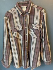 Vintage Carhartt Outdoor Rugged Wear Heavy Flannel Shirt Corduroy Collar SZ XL 