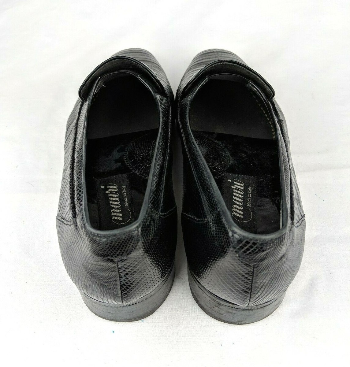 Bachrach Made in Italy 10.5 M Black Genuine Teju Lizard Tassel Loafers Shoes Zelli Italia Franco Men main image 2
