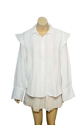 Free People Eloise Top XS 2 Damen Freizeit Langarm Boho Gaze Bluse NEU 41563 - Bild 3 von 9