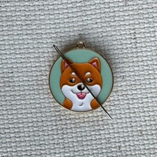 Dog Tag Enamel Needle Minder, Needlepoint / Cross Stitch Needle Nanny Magnet