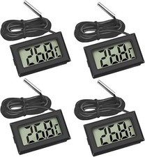 4x Digital Thermometer Temperature Monitor with External Probe for Fridge (4x