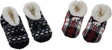 Comfort Code 2Pc Faux Sherpa Lined Ballerina Slipper BLACK NEW 94 