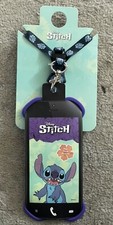 NEW Disney Lilo and Stitch Cell phone Holder and Lanyard and Clip Purple Stretch