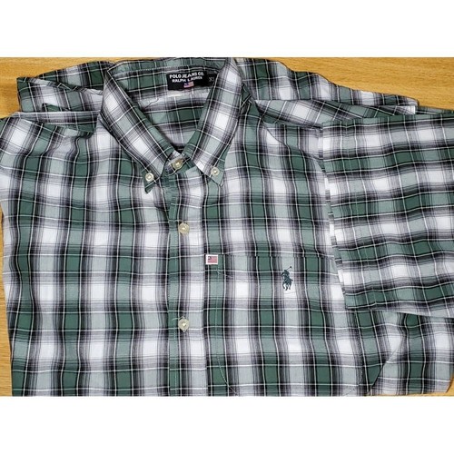 Polo Ralph Lauren uomo verde Madras camicia manica corta vestibilità scollata taglia Xlarge - Foto 10 di 10