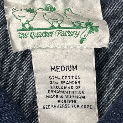 Vintage The Quacker Factory Denim Jean Jacket Star Embellishment Rhinestones Med - Picture 3 of 11