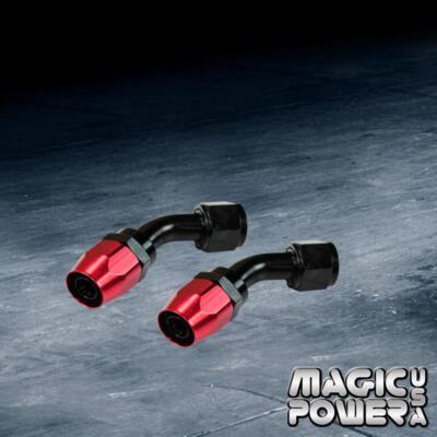 2 pc Black Billet AN10 -10AN 45 Degree Swivel Oil/ Fuel/Gas Hose Fitting Adaptor