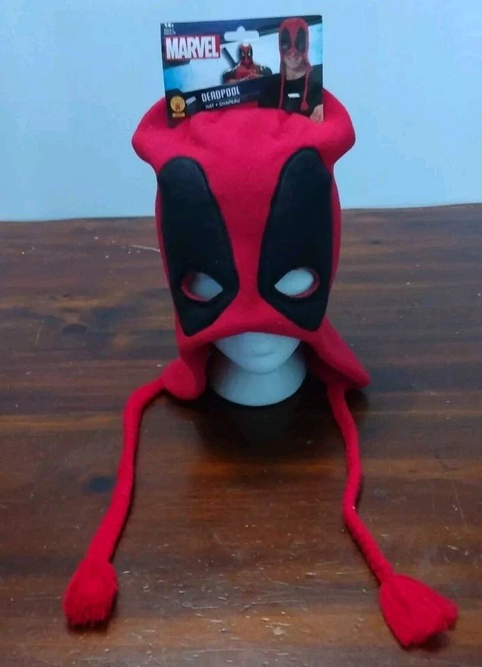 ЛИЦЕНЗИРОВАННЫЙ DEADPOOL ФЛИС ВЗРОСЛЫХ BEANIE ШЛЯПА МАСКА - Изображение 4 из 4