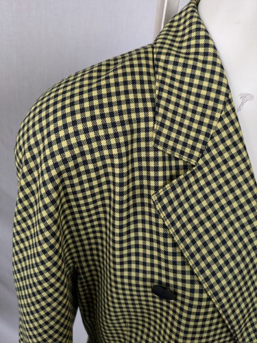 Vintage 1980s Escada Jacket Black & Yellow Check Margaretha Ley Sz L W. Germany - Picture 5 of 16