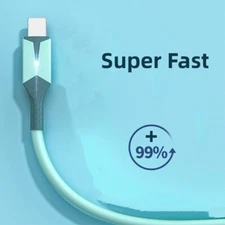 New Designed with LED Light USB Fast Charger Cable Type C Cord For Phone Blue