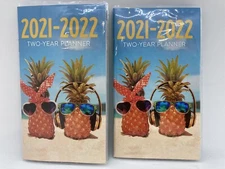 2 Two Year 2021-2022 Pocket Planners Calendars 3.3" x 6"