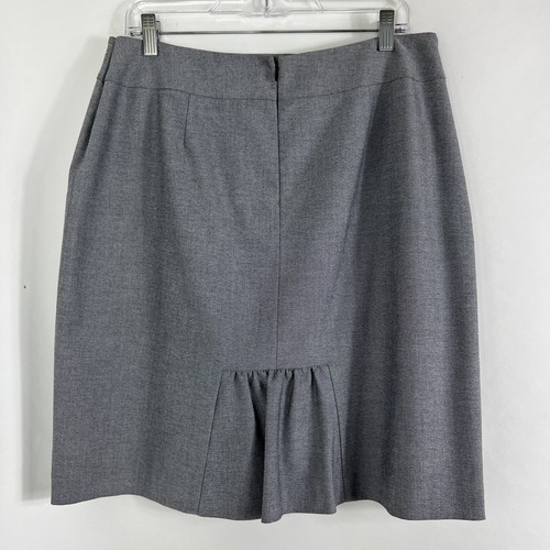 Antonio Melani Skirt Women's Size 14 Knee Length Gray Pencil Back Pleat Stretch - Picture 6 of 12