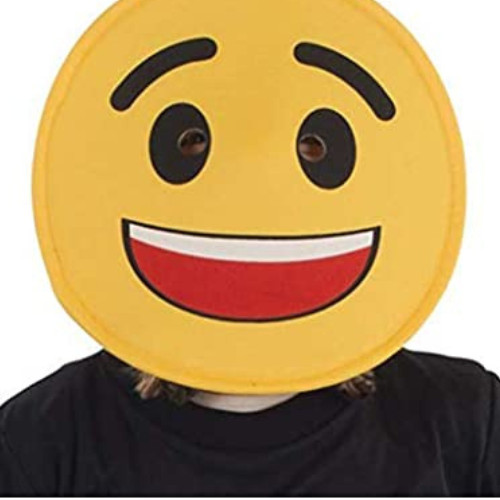 Dress Up America Smiling Face Emoticon Mask For Adults - Cute Yellow Smiley