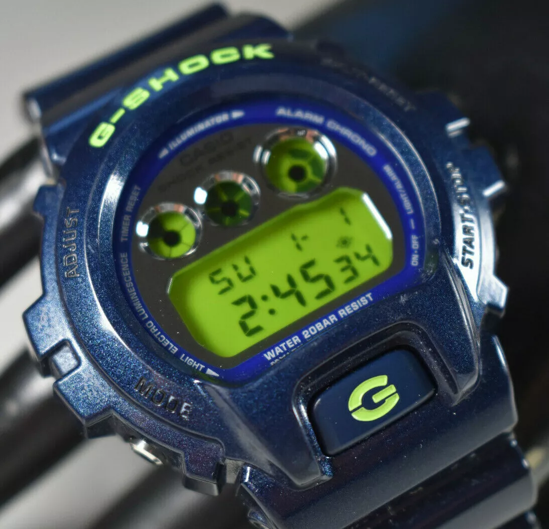 Navy Blue Casio Men’s Watch DW-6900SB-2 Crazy Colors NEW BATTERY!