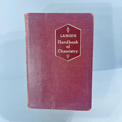 1952 Lange's Handbook of Chemistry Eighth Edition Handbook Publish Sandusky Ohio