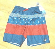 Laguna Boys American Flag Print Drawstring Boardshorts Swimsuit Lg 14/16 NWT