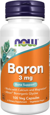 NOW Foods Boron 3 Mg (Bororganic Glycine), Structural Support, Veg Capsules