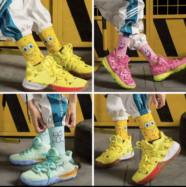 New Kyrie SpongeBob Collage Customized Socks Patrick Squidward Size 6-10 | eBay