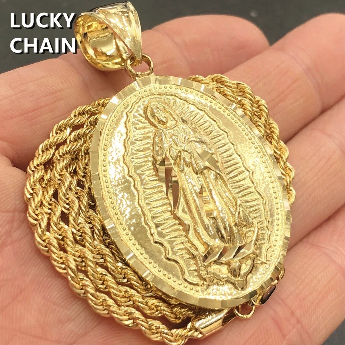 Small Gold Virgin Mary Pendant | Toronto | 10k Gold | 16–30