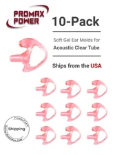 10x Soft Gel Ear Molds for Acoustic Clear Tube for Walkie Talkies, Medium Right