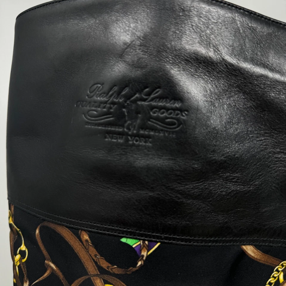 Ralph Lauren Colección Botas Mujer 9 Negro Bota de Lluvia Montar Ecuestre Italia Foto 4 de 4