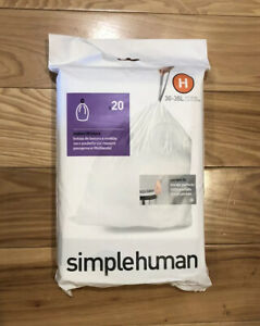 Code H White Ct Simplehuman Custom Trash Bags Can Liners Refill Ebay