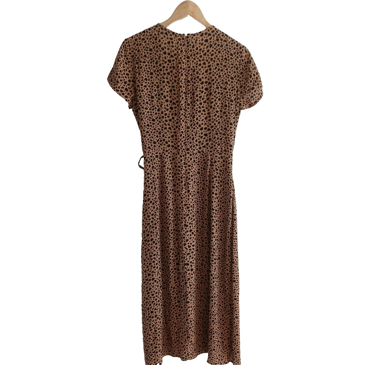 10 Long midi summer Dress Size 10 brown black Leopard print rrp75 Wrap warehouse View 4