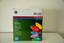 Holiday Time - 50 LED Multi to White Color Sync 8 Function C7 Lights Green Wire