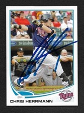 Chris Herrmann Signed Autograph 2013 Topps Minnesota Twins Rookie RC Card #335