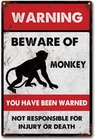 Beware of Monkey Vintage Bar Man Cave Patio Tin Metal Signs Home Décor Wall Art