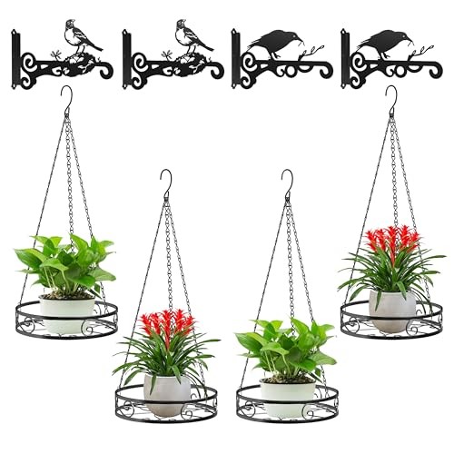 8-Pack Metal Hanging Planters for Indoor Plants - Heavy Duty Anti Rust 4
