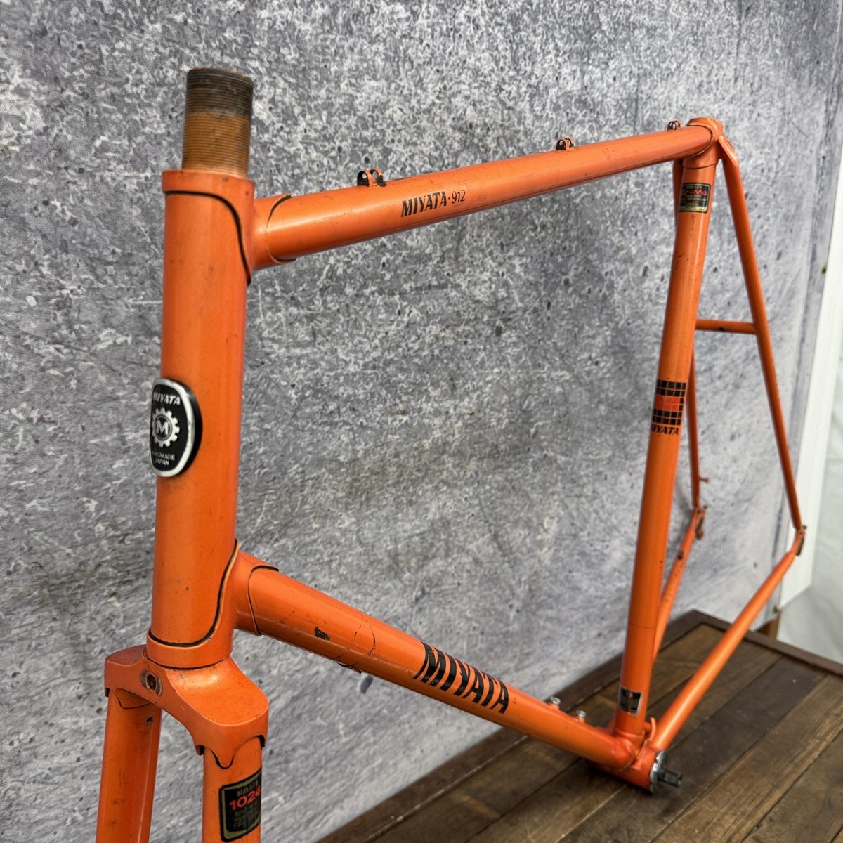 Vintage Miyata 912 Road Bike Frame 63mm 24 Orange Lugged Steel