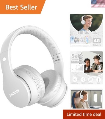 Over-Ear Kids Headphones Bluetooth 5.4 - 3-Stage Volume Limit, 68H Playtime