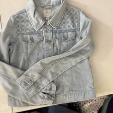 The Children's Place Girls' Blue Jean Denim Jacket Size XL 14 Light Wash