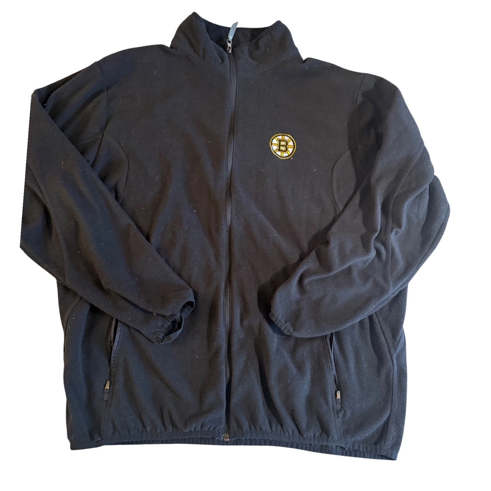 Antigua Boston Bruins NHL Full Zip Fleece Jacket Mens XL Black Embroidered Logo - product detail image 1