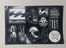 Billabong 6" X 4 Die Cut Sticker Sheet - 11 Stickers