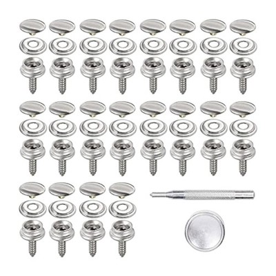 20Pcs Nonrust Steel Fasteners For Boats Cover And Outdoor Tent Reinforcement