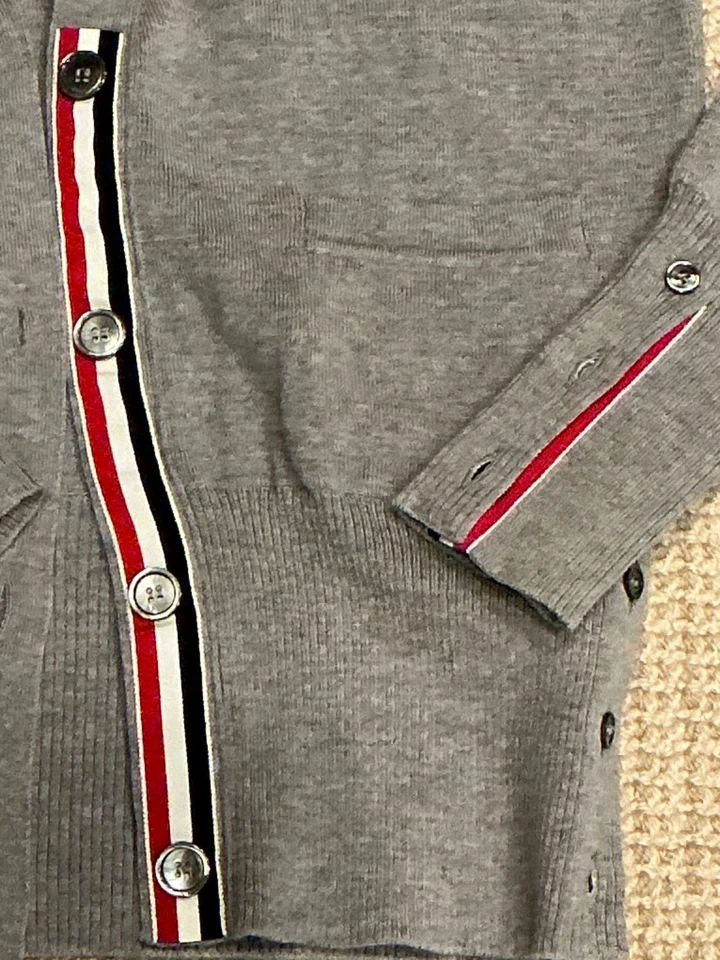 NWOT Thom Browne 4-Bar Wool Cardigan, Womens IT 40 - Image 2 of 4