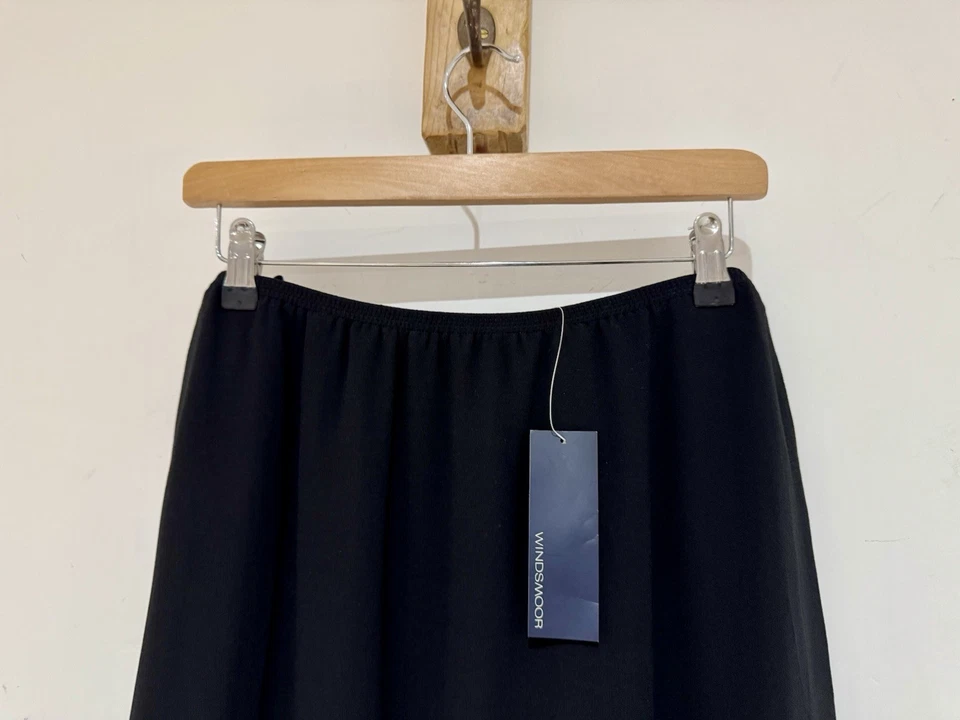 Windsmoor 100% Pure Silk NWT Black Boho Tiered Layered Maxi Midi Skirt Size 14 - Image 4 of 4