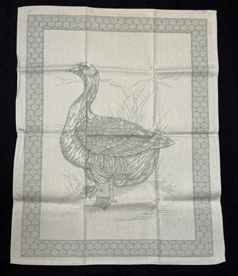 Kitchen Tea Towel Green GOOSE 100% Cotton Made In Italy 30 x24  Farmhouse Core