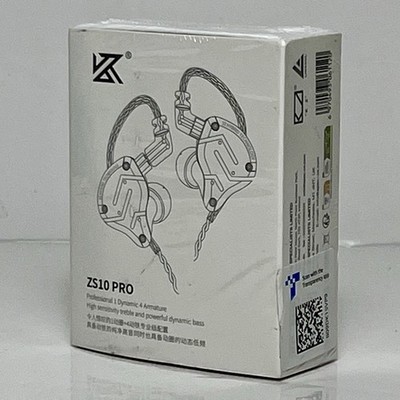 KZ ZS10 Pro Hybrid In-Ear Monitors 1DD+4BA Wired Earphones - New Sealed
