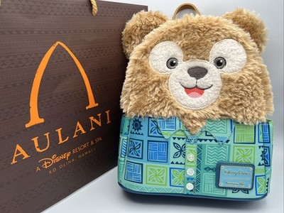 *New Disney Aulani Exclusive Duffy Bear Hawaiian Shirt Loungefly Backpack