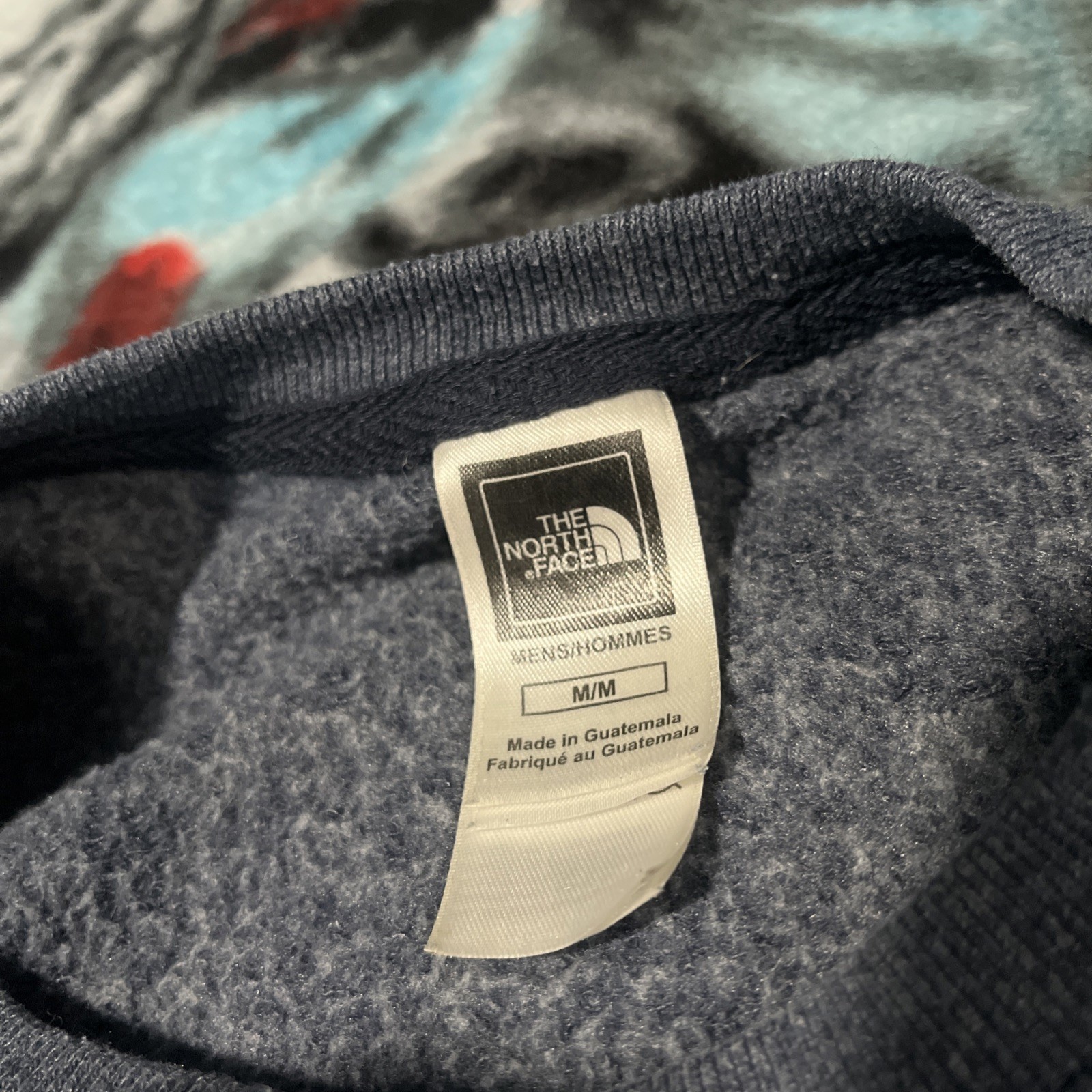 The North Face Pullover Sweater Mens Medium Blue Orange Crew Neck Sweatshirt thumbnail 4