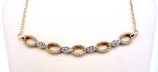 10K YELLOW GOLD .26CTW ROUND DIAMOND BAR LINK NECKLACE