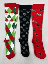 3 Pairs Christmas Calf Socks L/XL Unisex New With Out Tag NWOT