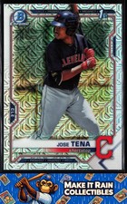 Jose Tena 1st 2021 Bowman Chrome Prospects Mojo Refractor #BCP-128 Indians