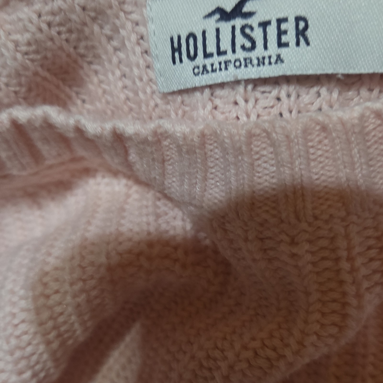 Hollister Pink Rib-Knit Crew Neck Long Sleeve Pullover Sweater Womens S ...